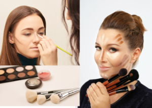 Brushing for contouring and nose contouring