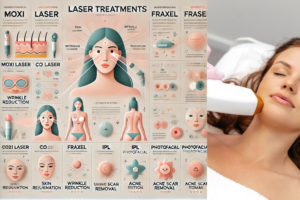 A comparison chart of various laser treatments and their blessings.