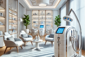 A sanatorium interior showcasing trendy laser machines.